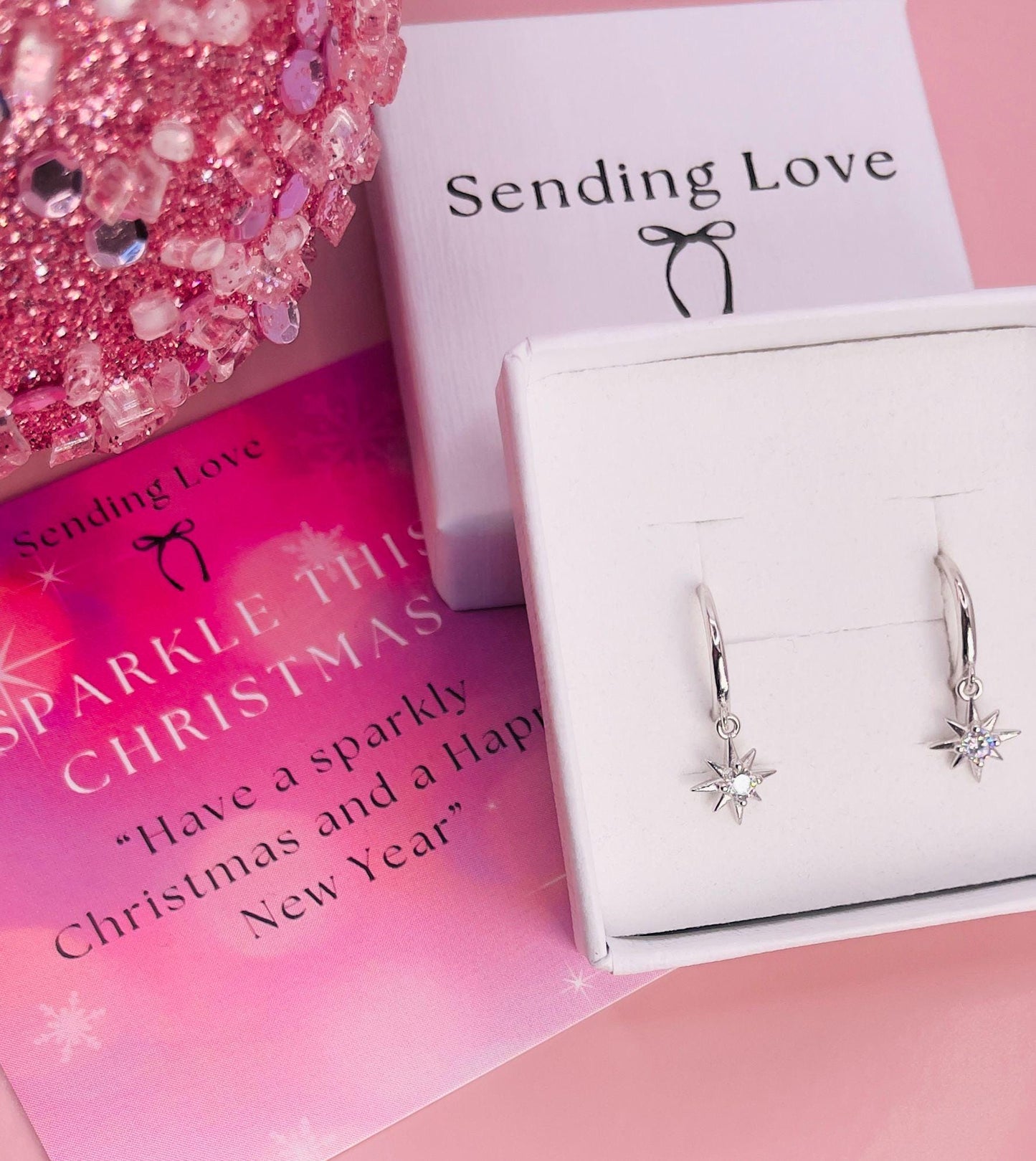 925 Sterling Silver Star Hoop Earrings | Gold Starburst Hoops | Dainty Christmas Earrings Gift for Her | Jewellery Under 25