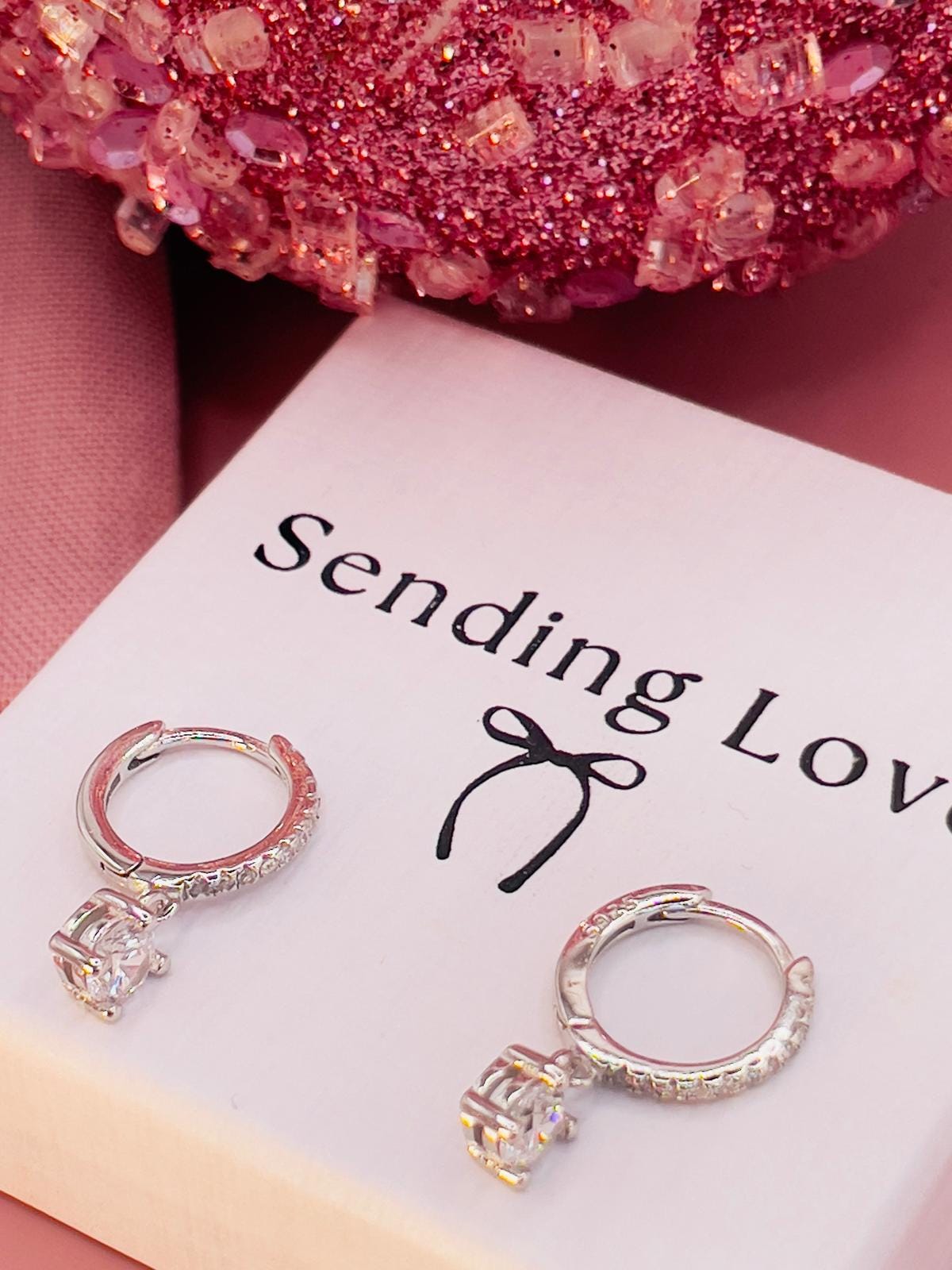 925 Sterling Silver Earrings | Gold Plated Earrings | Diamond Style hoops | Christmas Gift for Her | Stocking Filler Jewellery