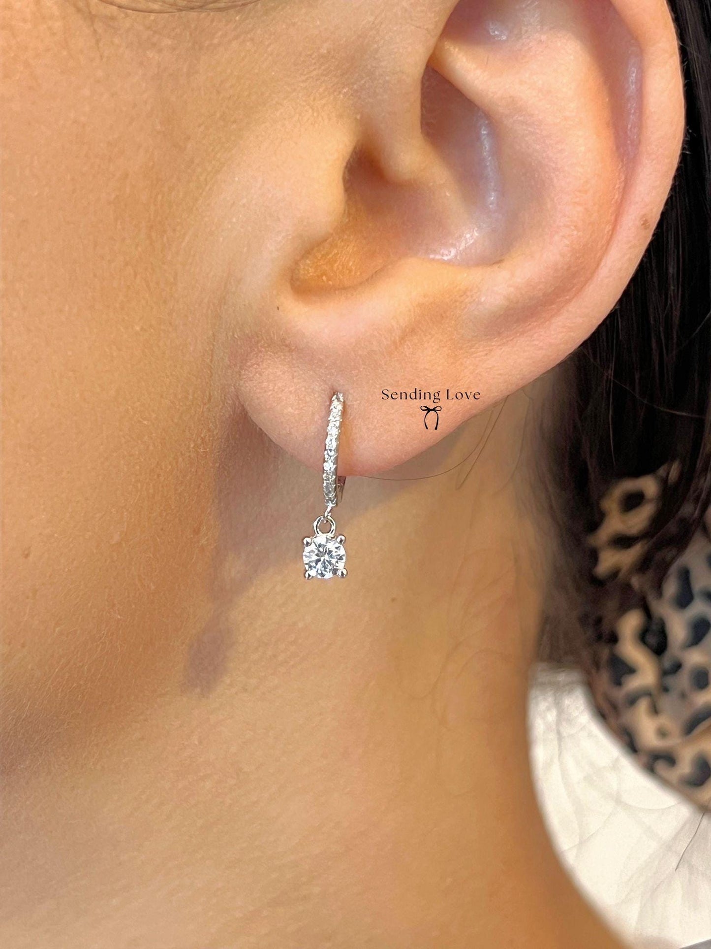 925 Sterling Silver Earrings | Gold Plated Earrings | Diamond Style hoops | Christmas Gift for Her | Stocking Filler Jewellery