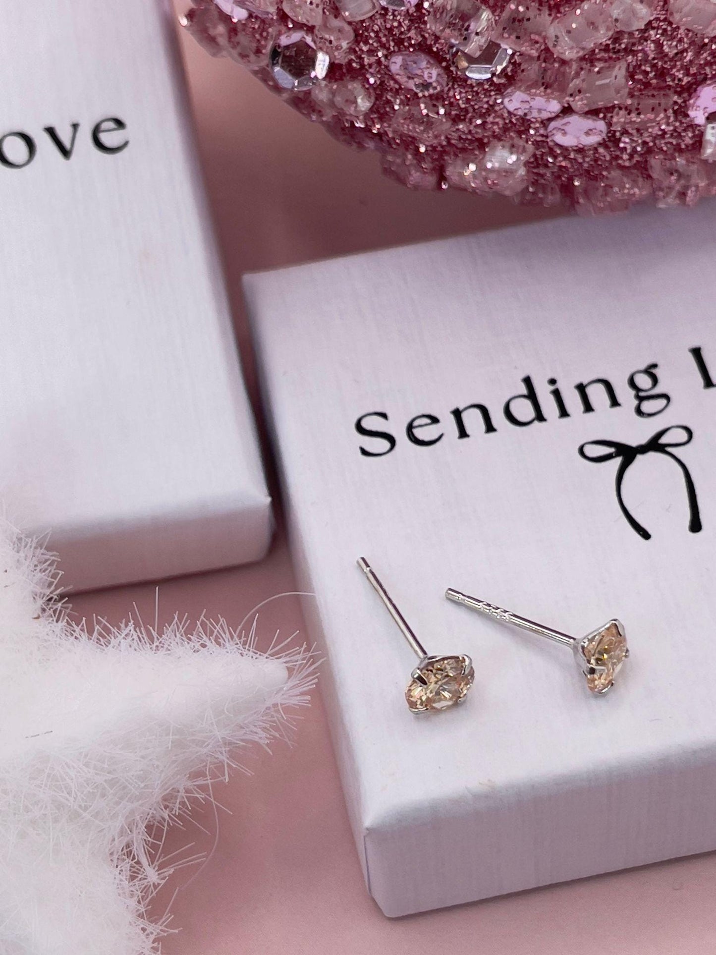 Stud Earrings with sparkling November Birthstone earrings | the perfect Christmas gift for November birthdays | Topaz | Citrine style