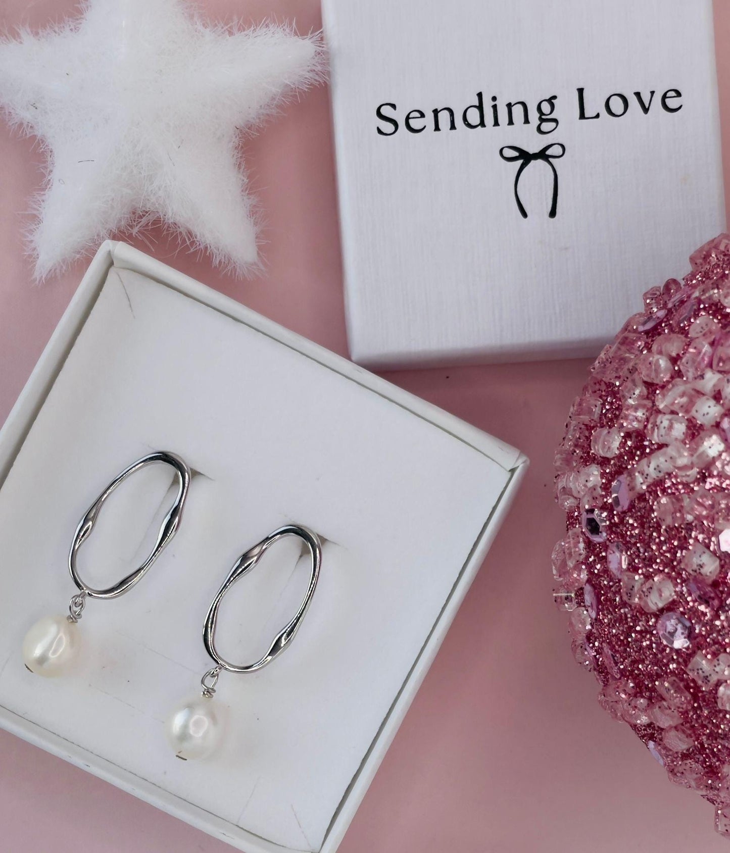 Silver Pearl Drop Earrings | Real Freshwater Pearls | Sterling Silver Dangle Earrings | Bridal Jewellery | Christmas Gift for Her