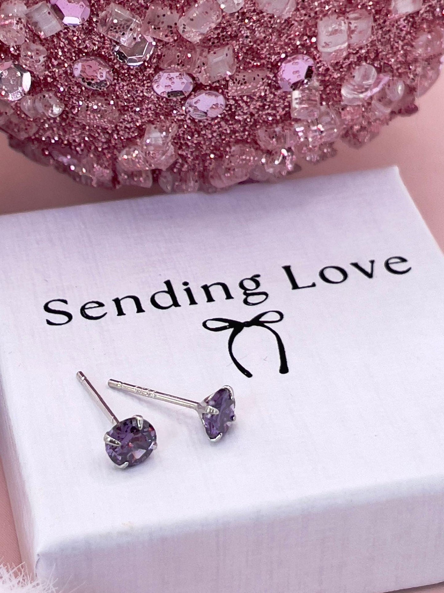 Amethyst Earrings: 925 Silver February Birthstone Gift