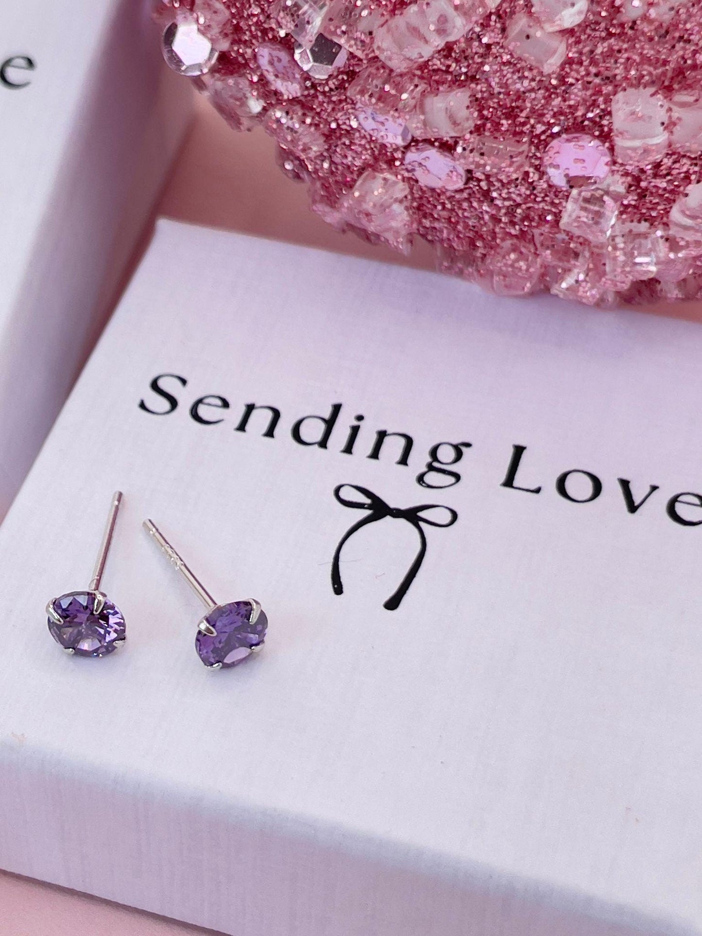Amethyst Earrings: 925 Silver February Birthstone Gift