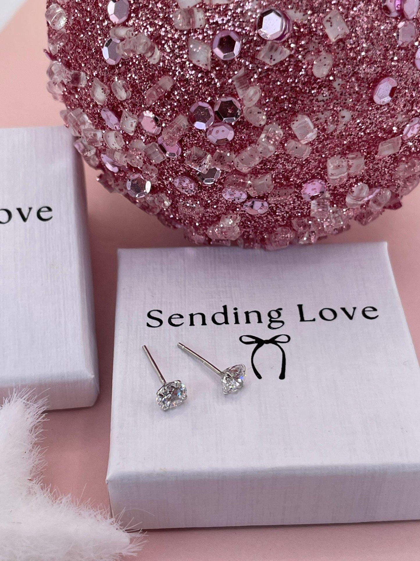 Sterling Silver Bridesmaid Earrings: Cubic Zirconia Studs, Wedding Jewelry