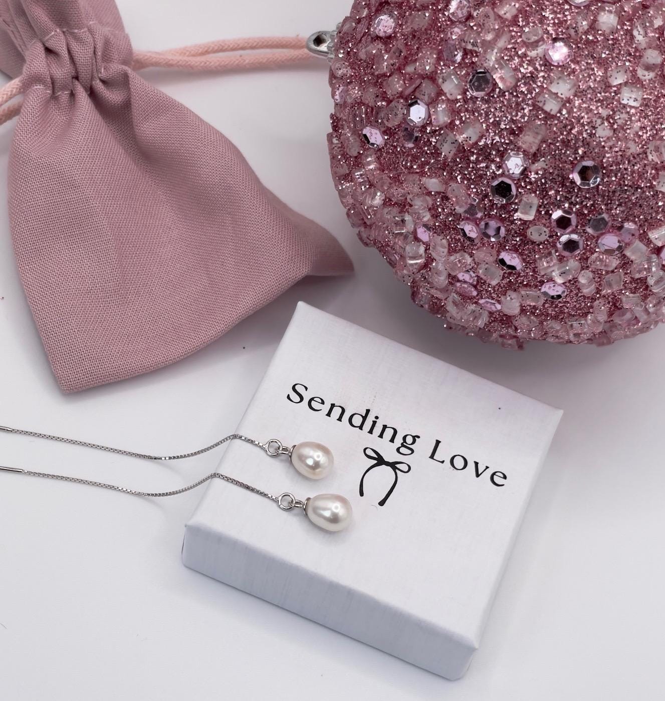 Sterling Silver Pearl Threader Earrings: Elegant Dangle Drop