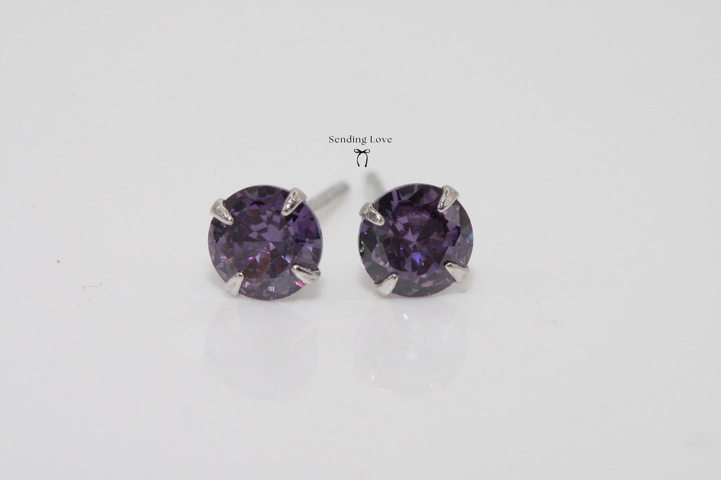 Amethyst Earrings: 925 Silver February Birthstone Gift