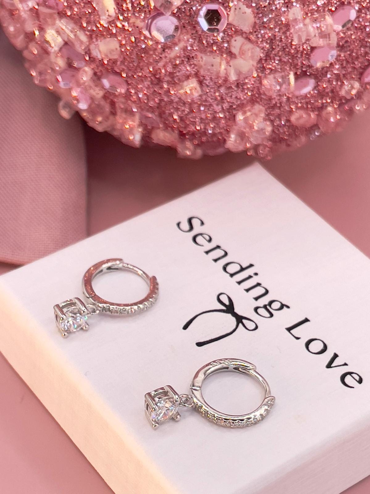 925 Sterling Silver Earrings | Gold Plated Earrings | Diamond Style hoops | Christmas Gift for Her | Stocking Filler Jewellery