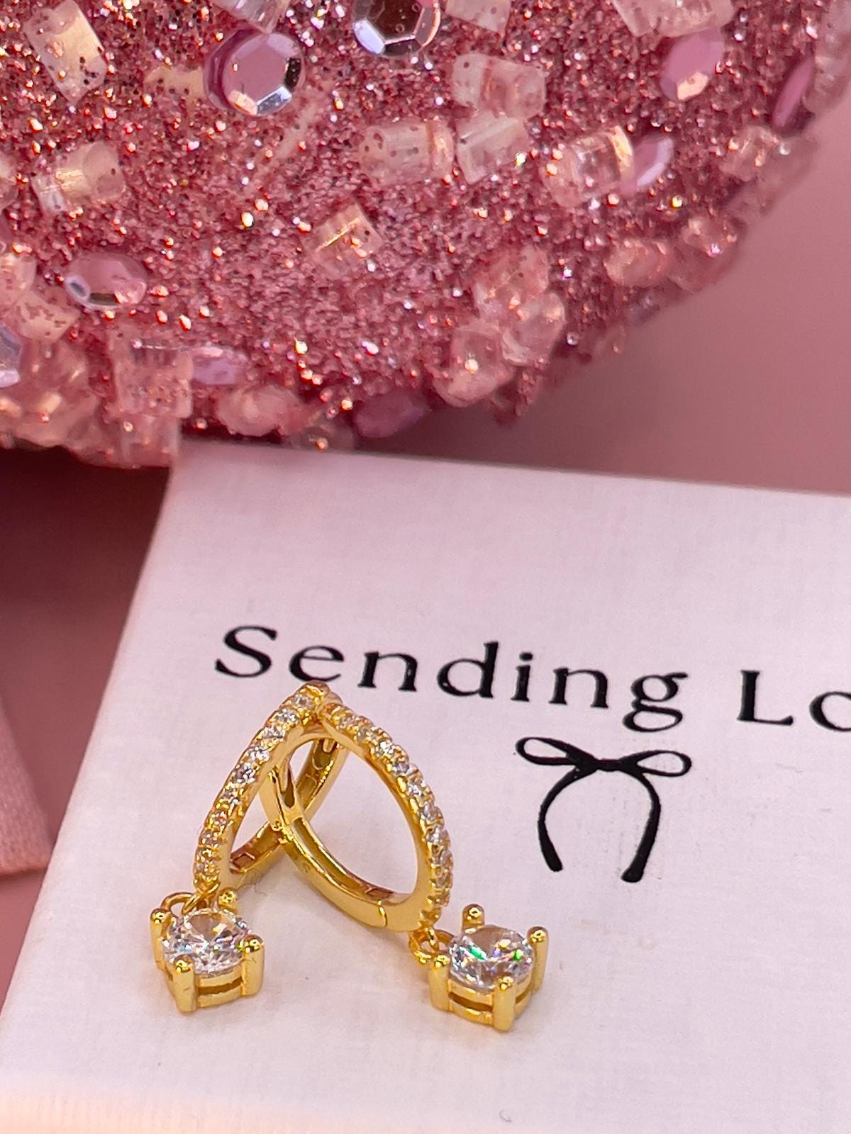 Bridesmaid CZ Hoop Earrings or Diamond CZ Huggie Hoop Earrings – Bridesmaid Gift, Sterling Silver CZ hoops, Wedding earrings, gift for her