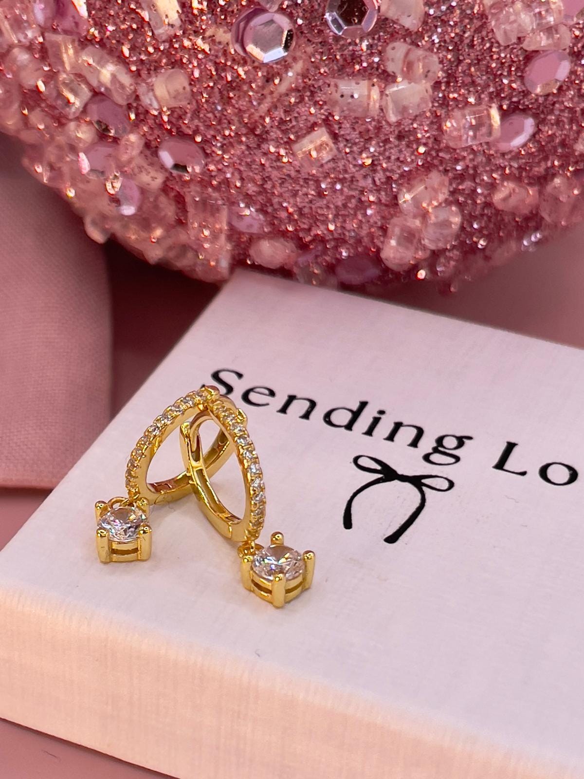 Bridesmaid CZ Hoop Earrings or Diamond CZ Huggie Hoop Earrings – Bridesmaid Gift, Sterling Silver CZ hoops, Wedding earrings, gift for her