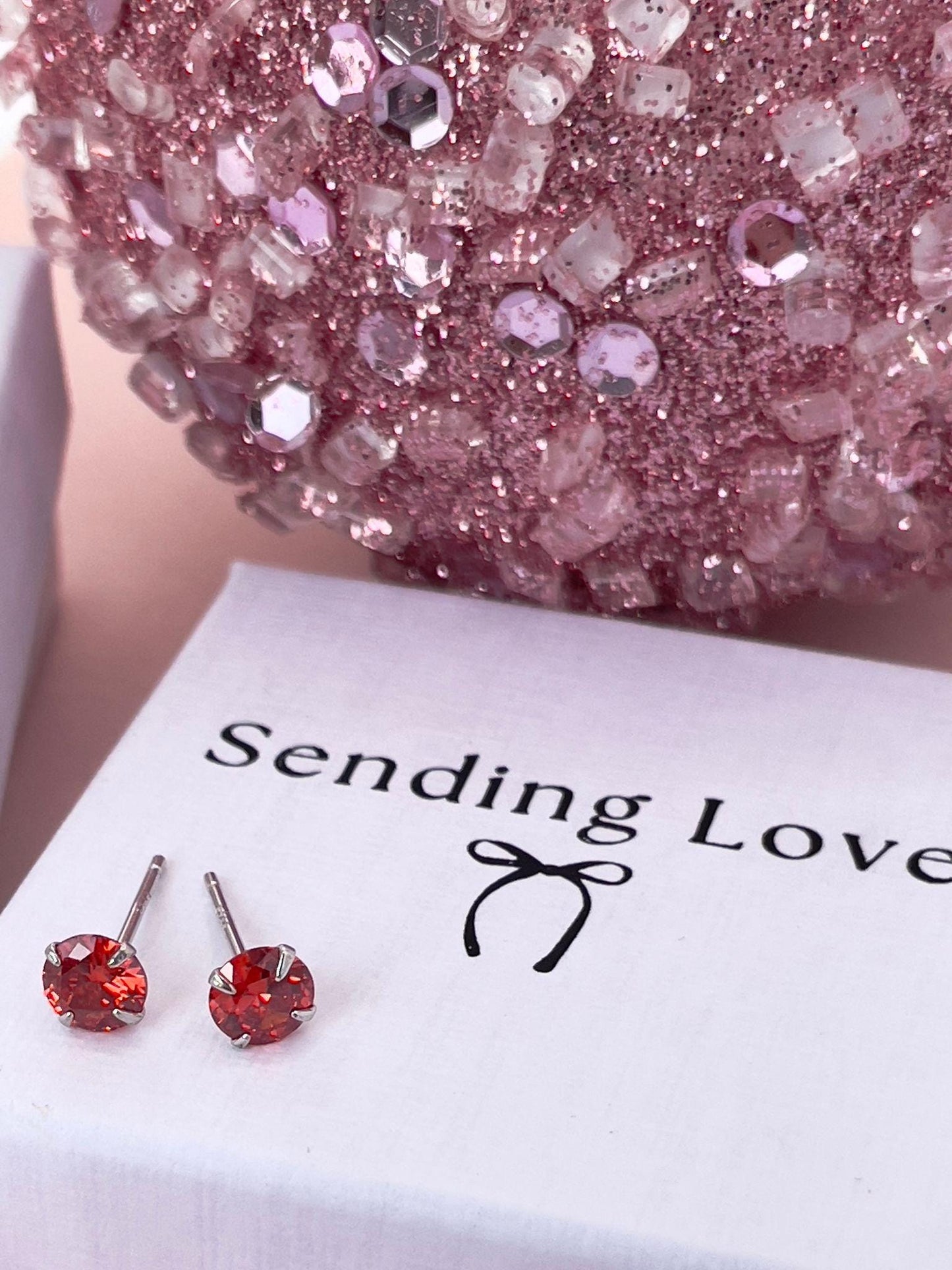 Garnet CZ Earrings: 925 Silver January Birthstone Gift