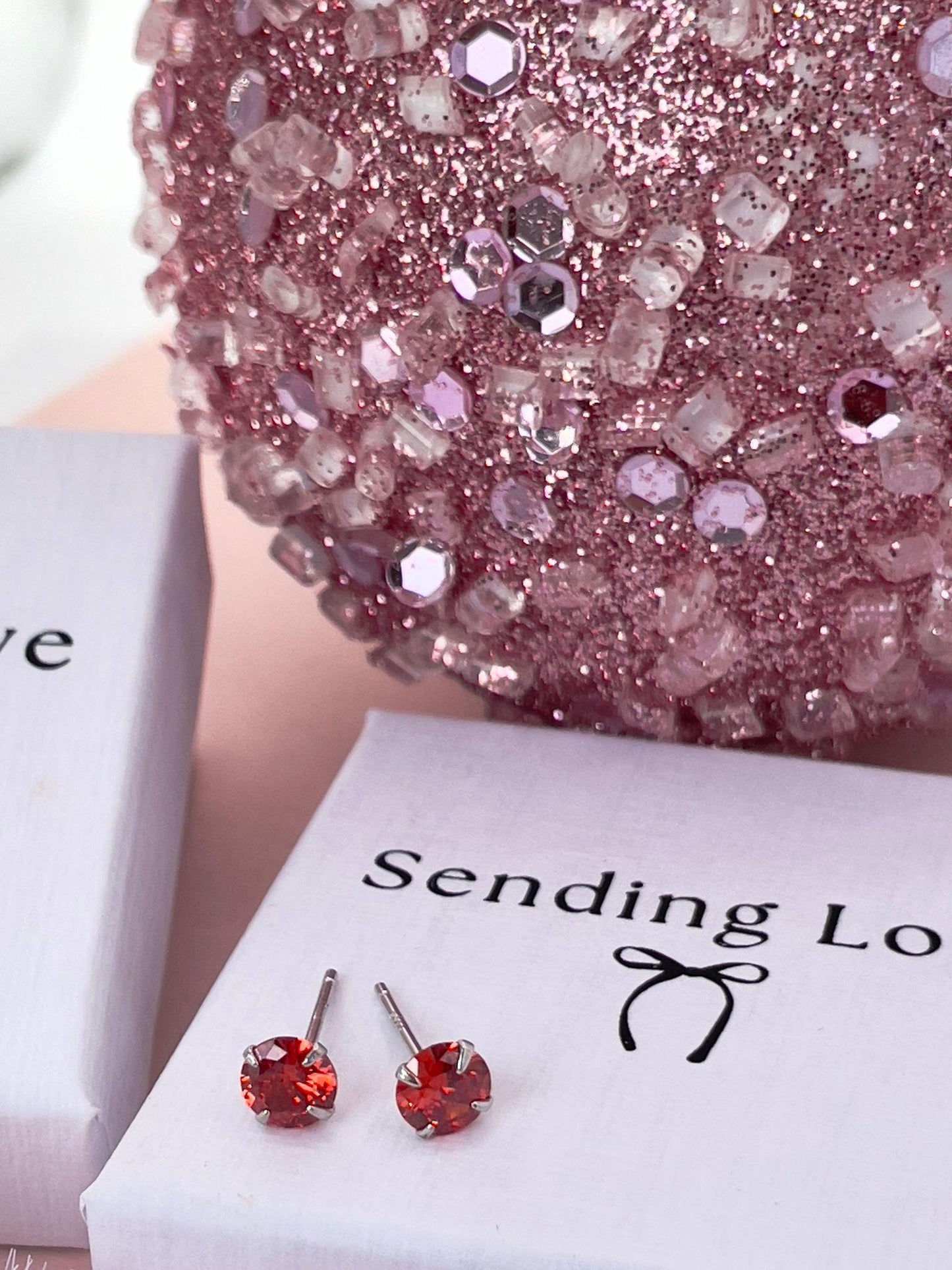 Garnet CZ Earrings: 925 Silver January Birthstone Gift