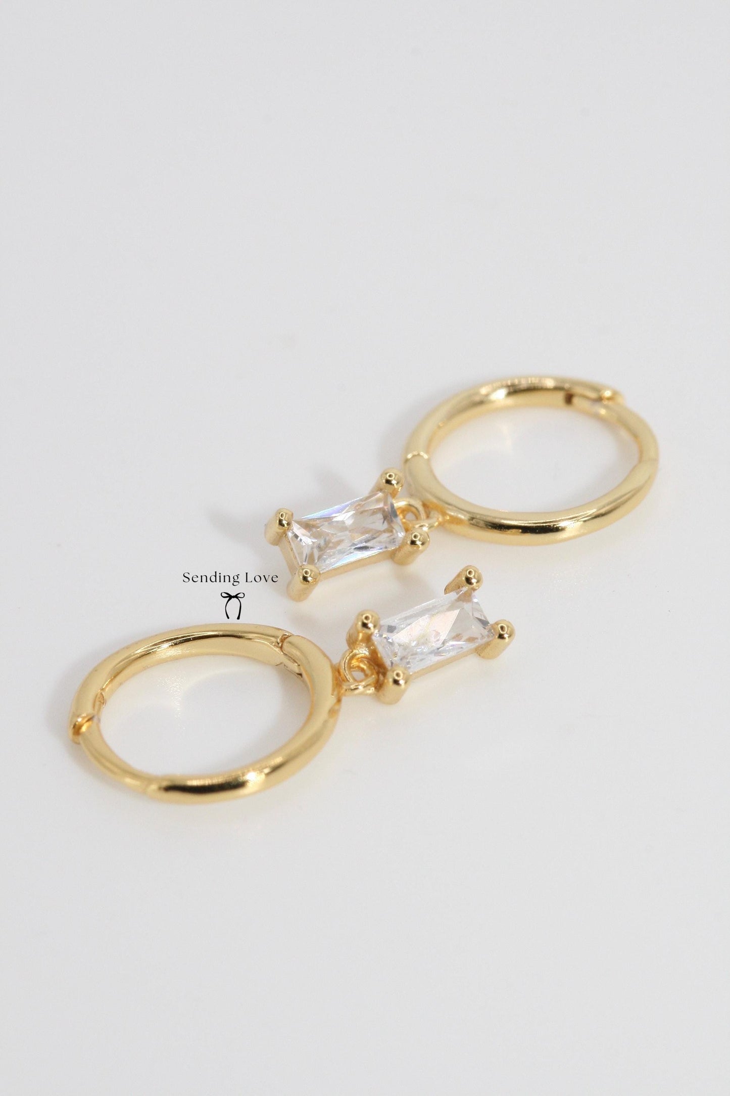 Gold Necklace and Earrings Set: Cubic Zirconia Bridesmaid Jewelry