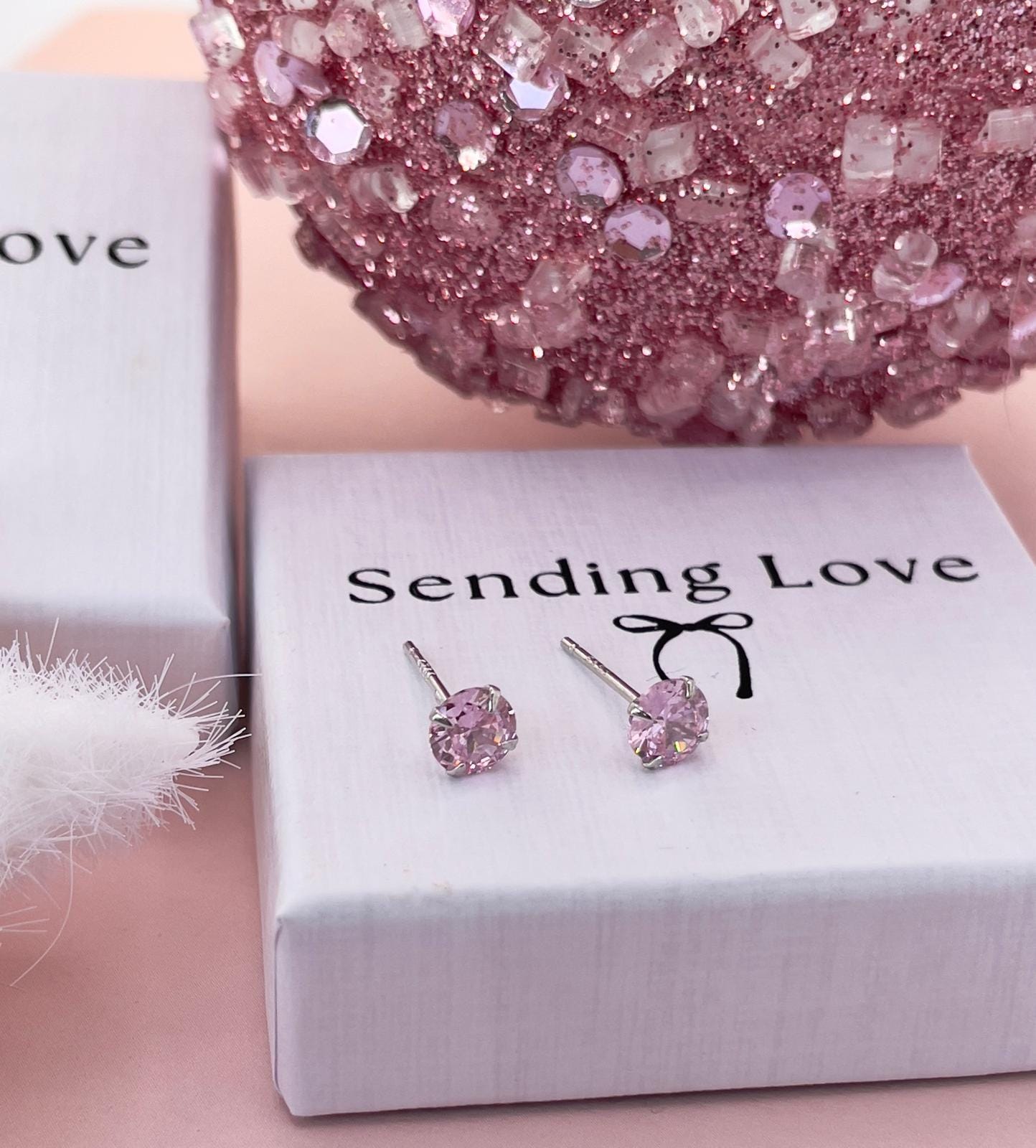 October Birthstone Earrings | Rose Quartz Studs | Sterling Silver 5mm Stud Earrings | Birthday Gift for Her | Christmas Stocking Filler