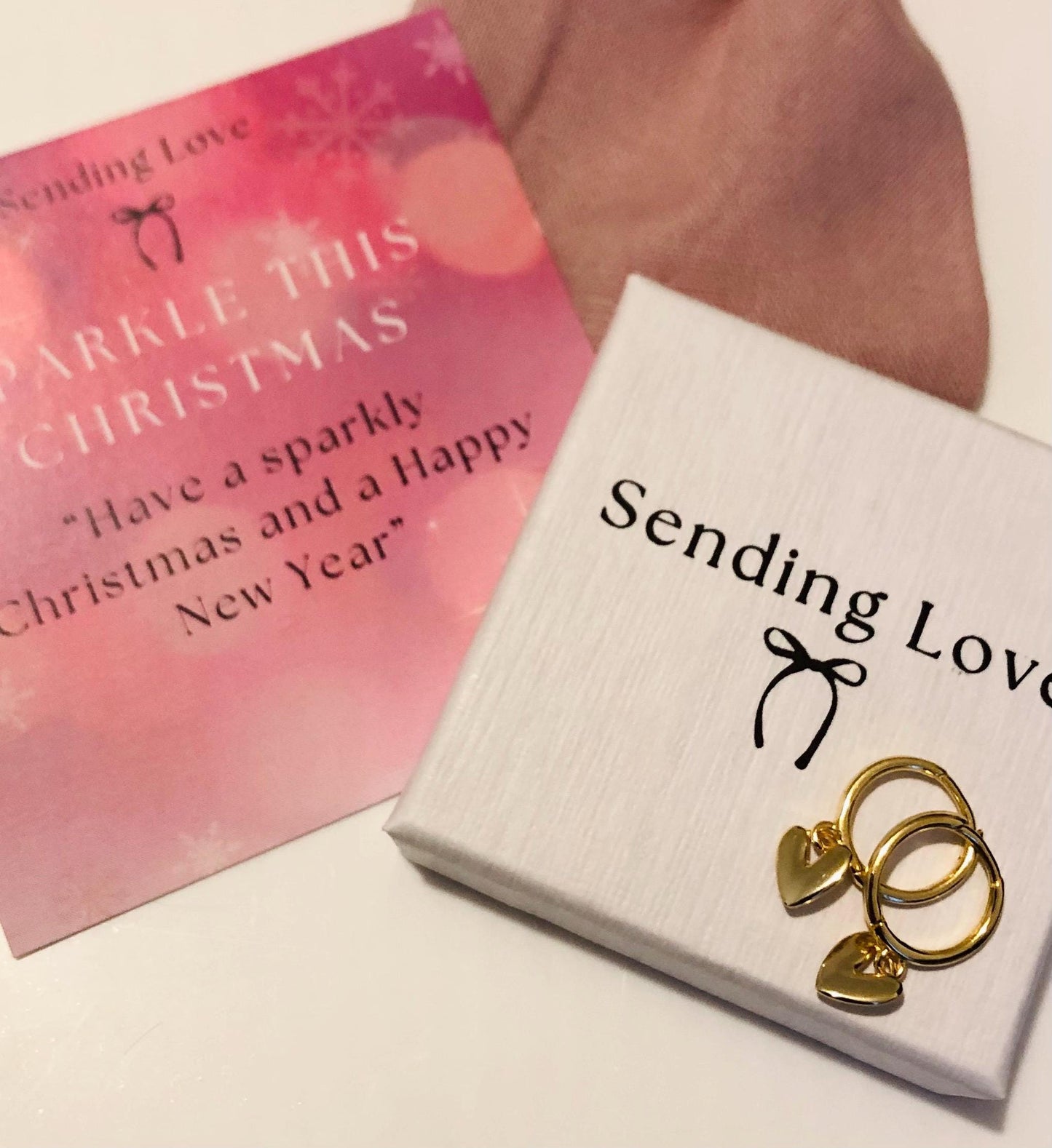 Heart Charm Hoop Earrings | Gold or Silver Hoops with Heart Pendant | Romantic Jewellery Gift | Christmas Stocking Filler | Everyday Dainty