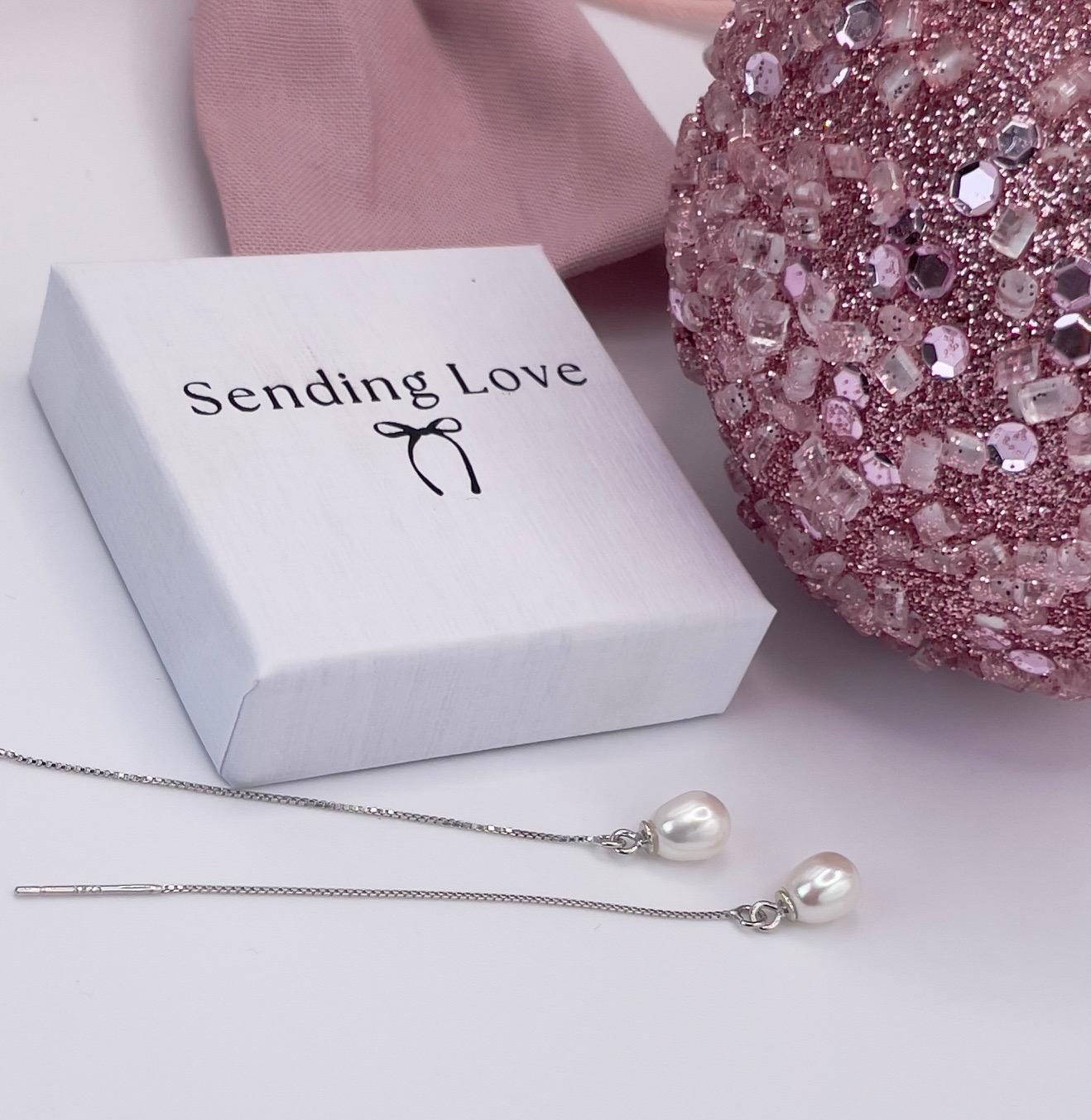 Sterling Silver Pearl Threader Earrings: Elegant Dangle Drop