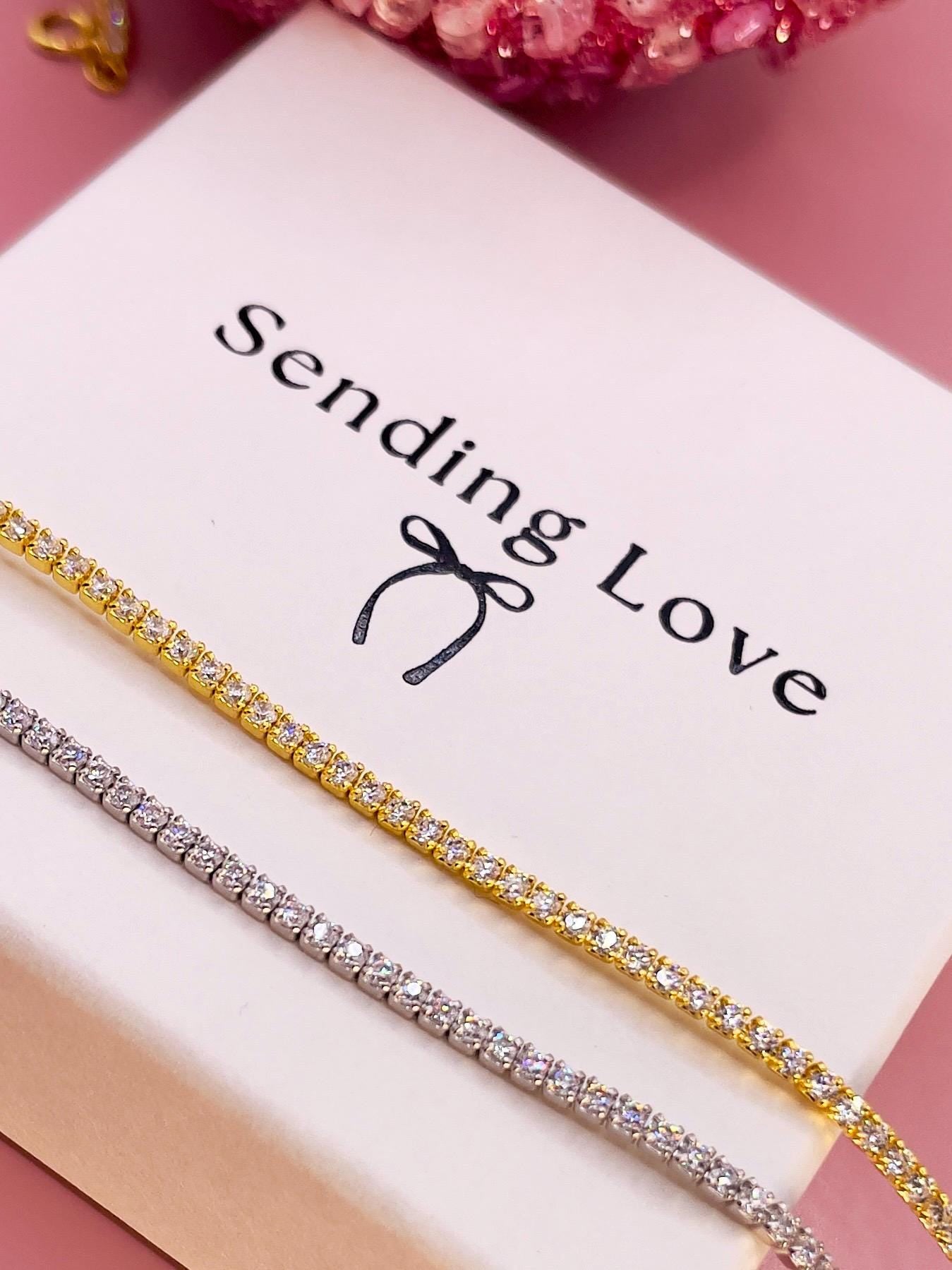 Diamond CZ tennis necklace, seeing silver tennis necklace, gold tennis necklace, gifts for her, necklaces for women, tennis necklace gifts