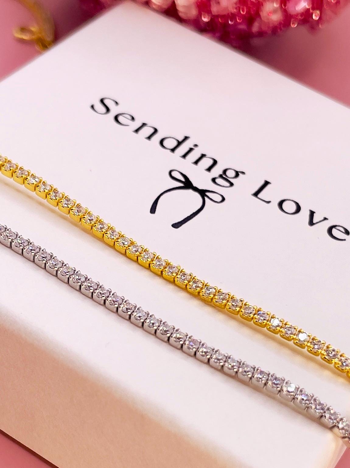 Diamond CZ tennis necklace, seeing silver tennis necklace, gold tennis necklace, gifts for her, necklaces for women, tennis necklace gifts