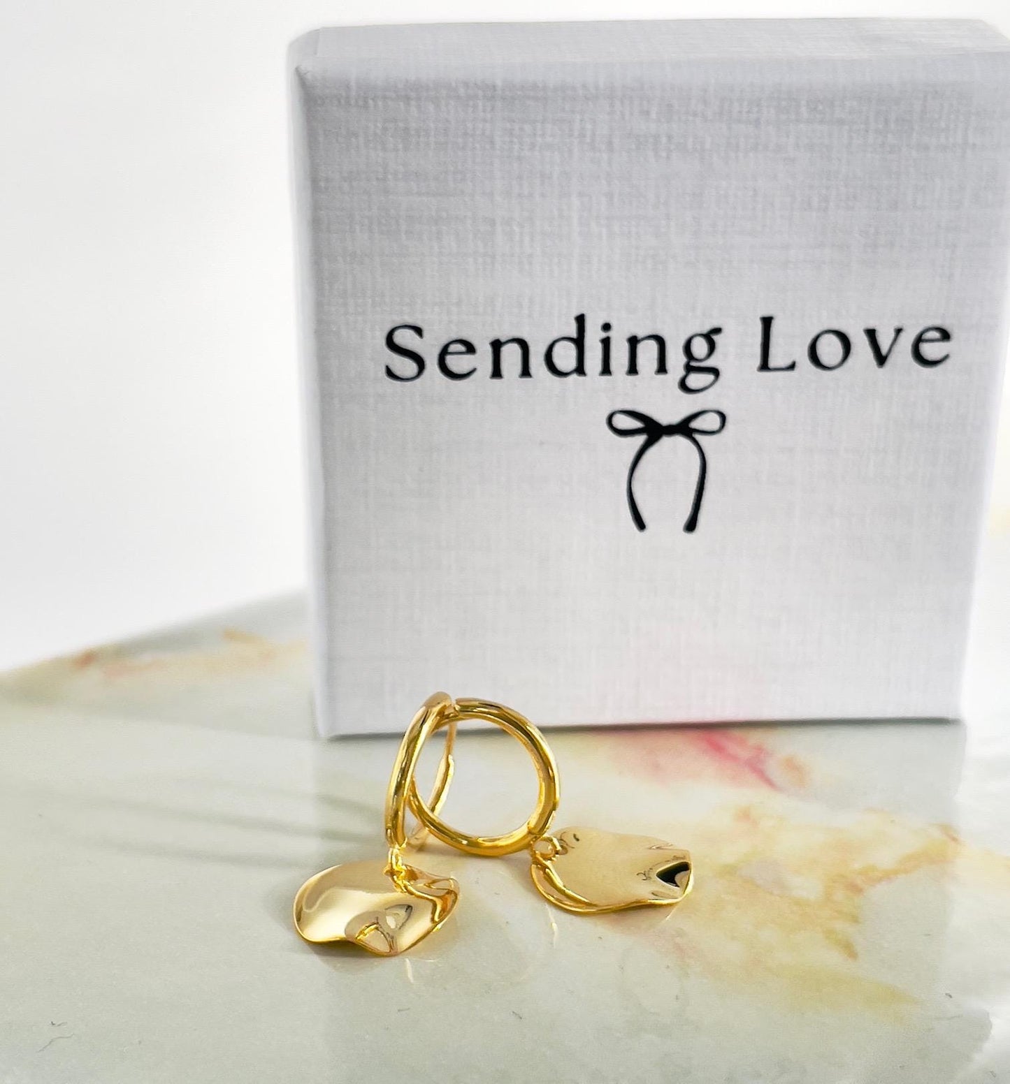 Gold Disc Hoop Earrings | Textured Charm Hoops | Modern Minimal Jewellery Gift | Christmas Earrings for Her | Everyday Gold Hoops