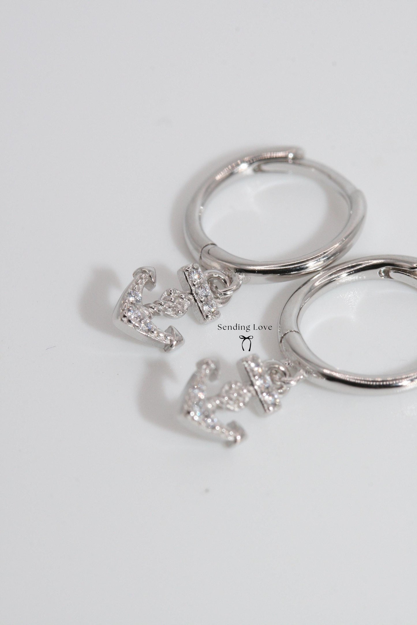 Anchor Hoop Earrings | Gold or Silver Anchor Charm Hoops | Nautical Jewellery Gift | Christmas Earrings for Her | Everyday Hoops Under 20