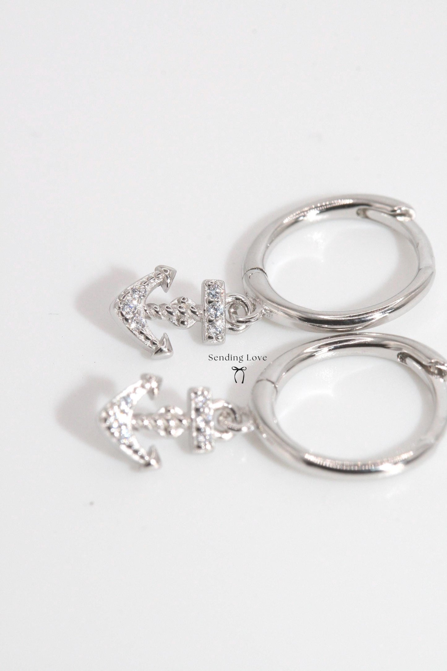 Anchor Hoop Earrings | Gold or Silver Anchor Charm Hoops | Nautical Jewellery Gift | Christmas Earrings for Her | Everyday Hoops Under 20