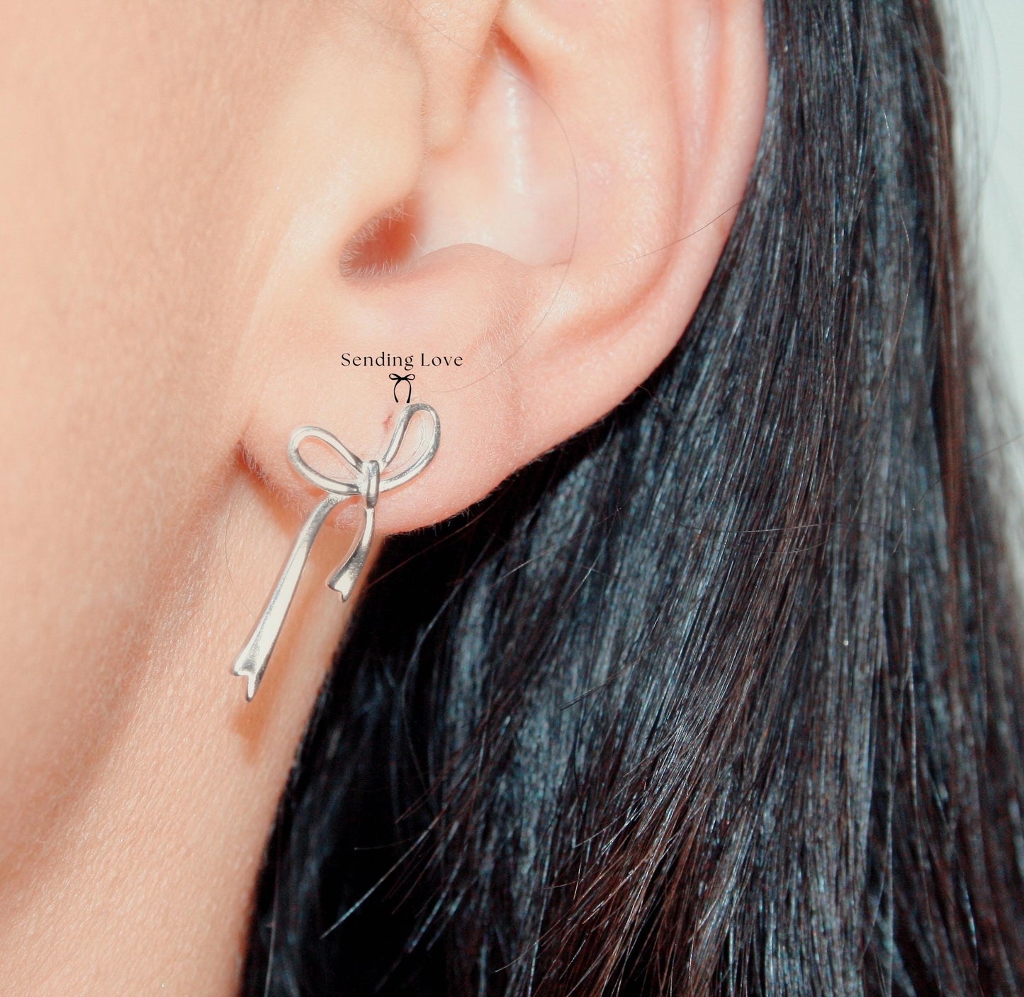 Gold Bow Earrings – 18ct Gold Plated 925 Silver, Statement Earrings, Christmas Party Earrings, Gift for Her, Dainty Ribbon Earrings