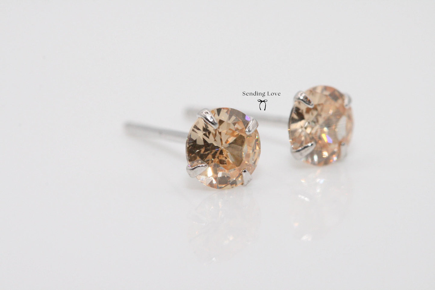 Stud Earrings with sparkling November Birthstone earrings | the perfect Christmas gift for November birthdays | Topaz | Citrine style
