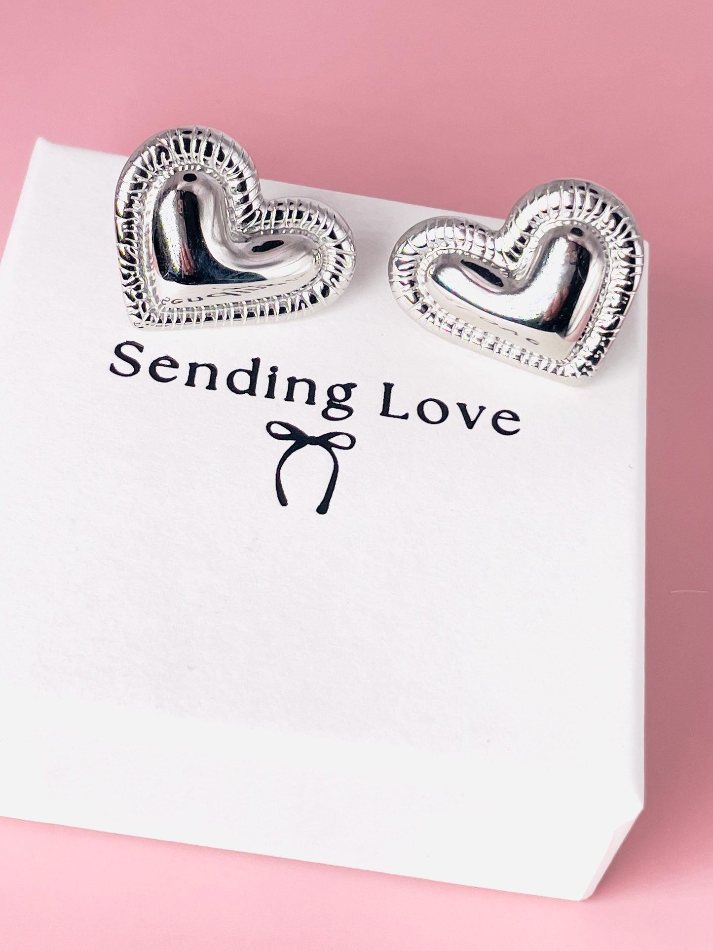 Large heart earrings, heart earrings gift for her, xmas gift, birthday gift earrings, sister gift