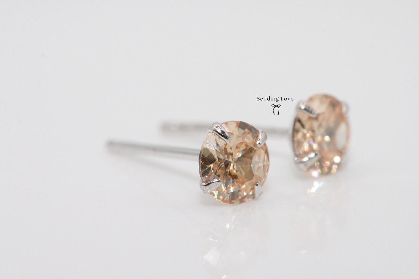 Stud Earrings with sparkling November Birthstone earrings | the perfect Christmas gift for November birthdays | Topaz | Citrine style