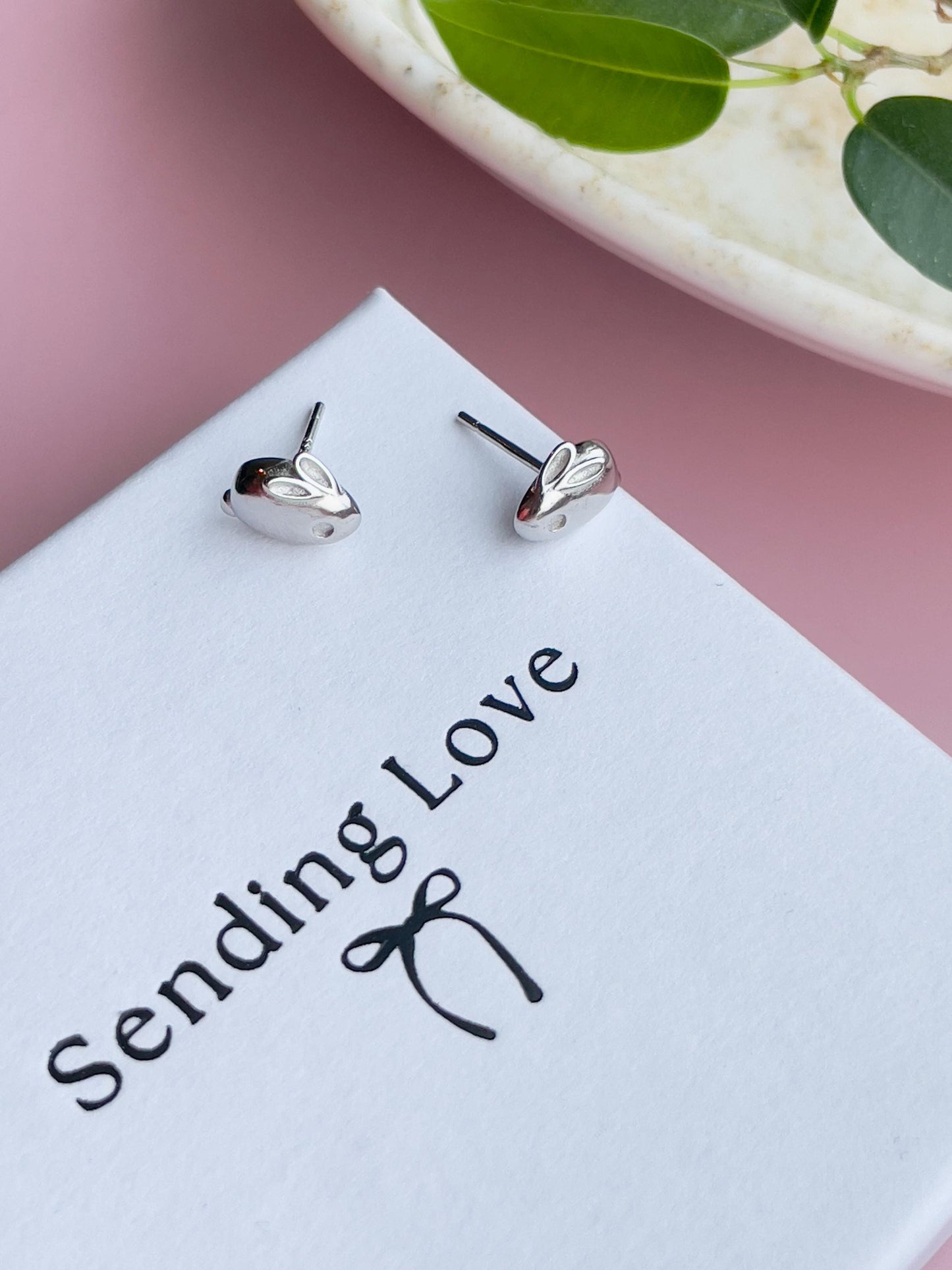 Easter bunny gift earrings for little girl