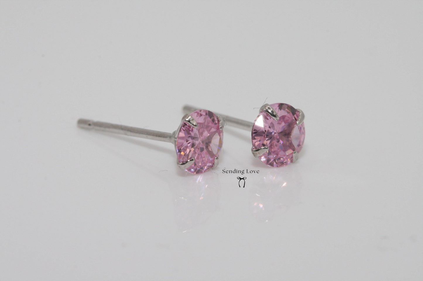 Sterling Silver Bridesmaid Earrings: Cubic Zirconia Studs, Wedding Jewelry