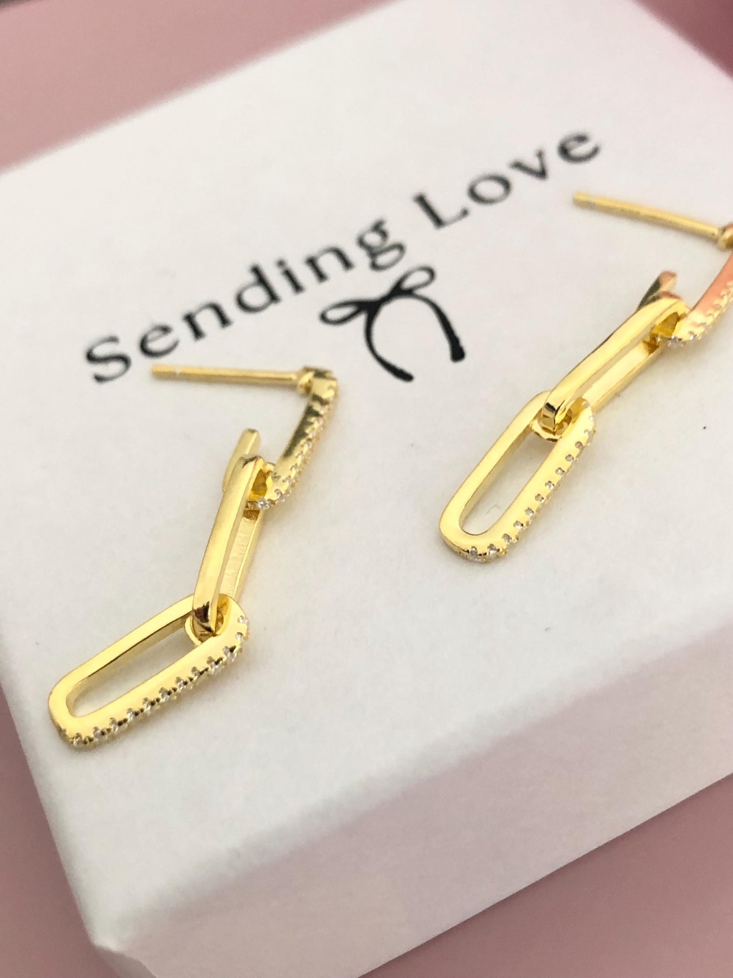Link chain Earrings | sparkly link chain earrings | Gold and Silver link Earrings | chain earrings | Christmas Gift for Her