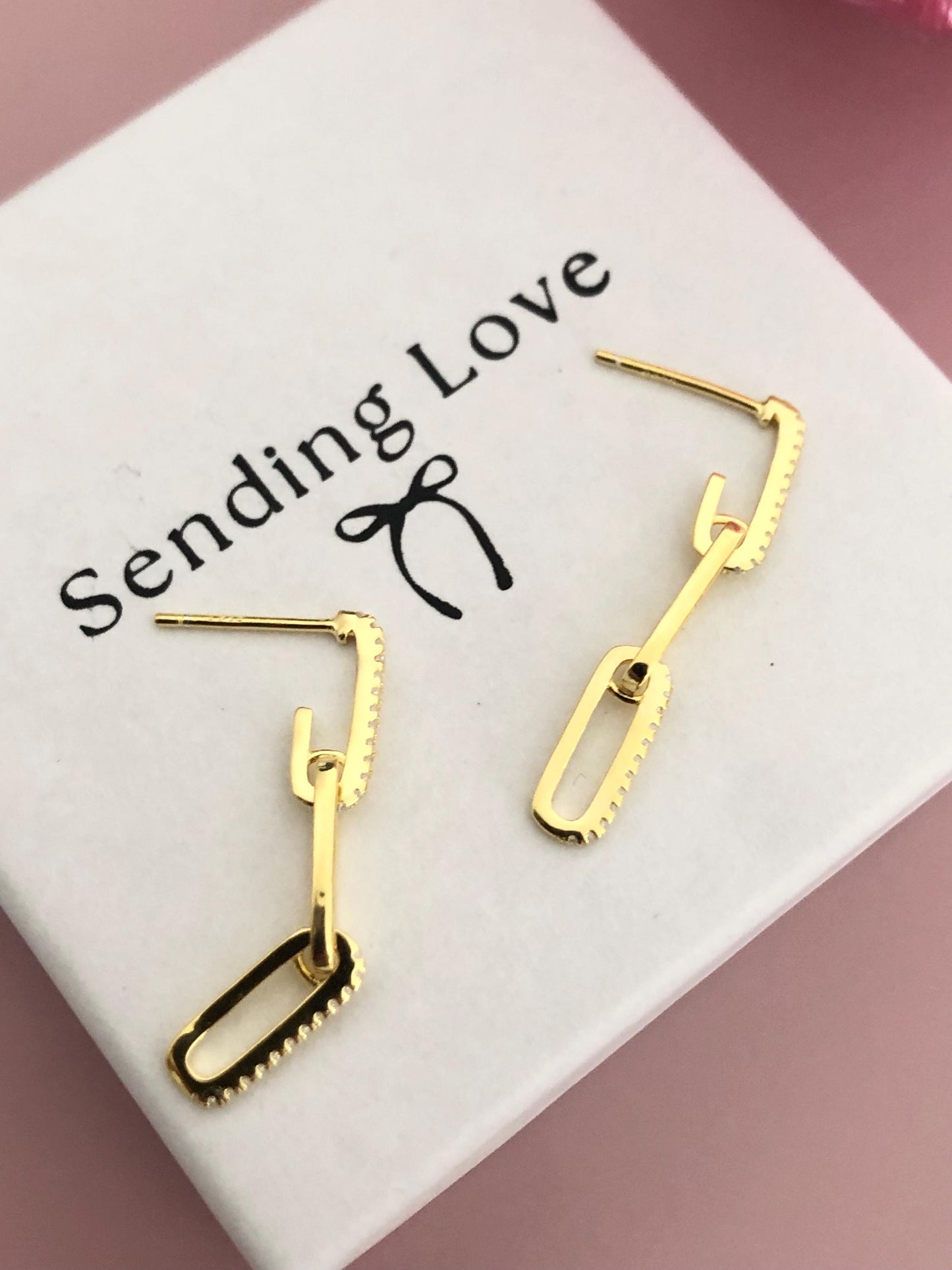 Link chain Earrings | sparkly link chain earrings | Gold and Silver link Earrings | chain earrings | Christmas Gift for Her