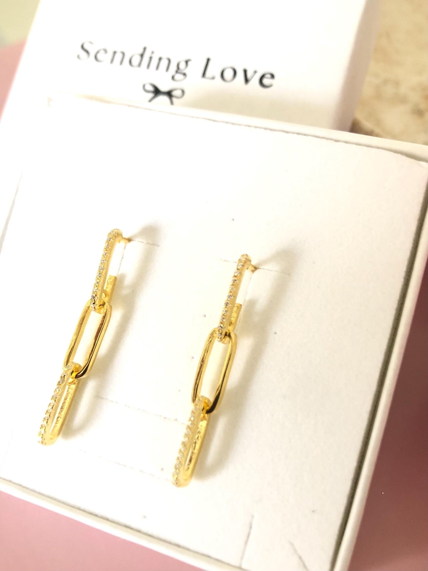 Link chain Earrings | sparkly link chain earrings | Gold and Silver link Earrings | chain earrings | Christmas Gift for Her