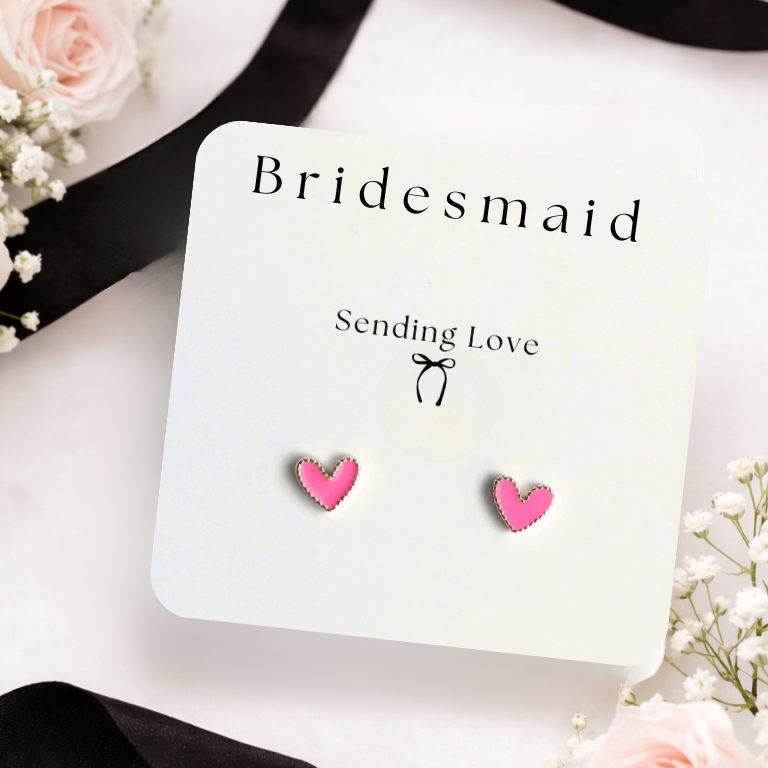 Heart Bridesmaid Earrings | Bridesmaid Proposal | Bridesmaid Box