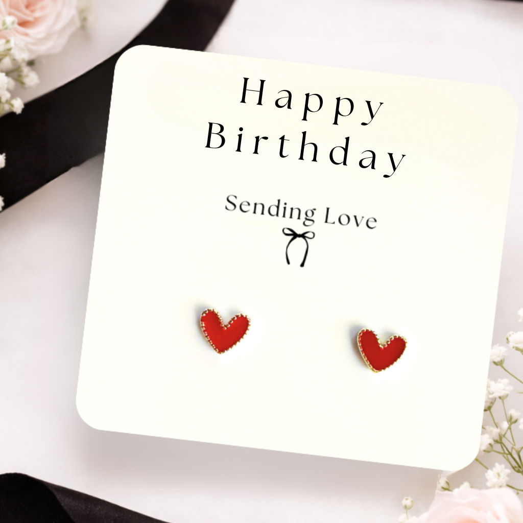Heart Earrings Gift for Birthday | Happy Birthday Earrings Gift