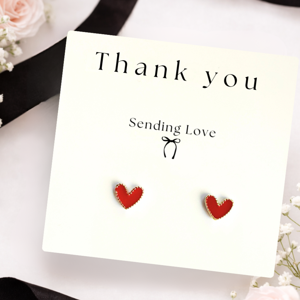 Thank you gift | Heart Earrings gifts | Thank you gifts for her