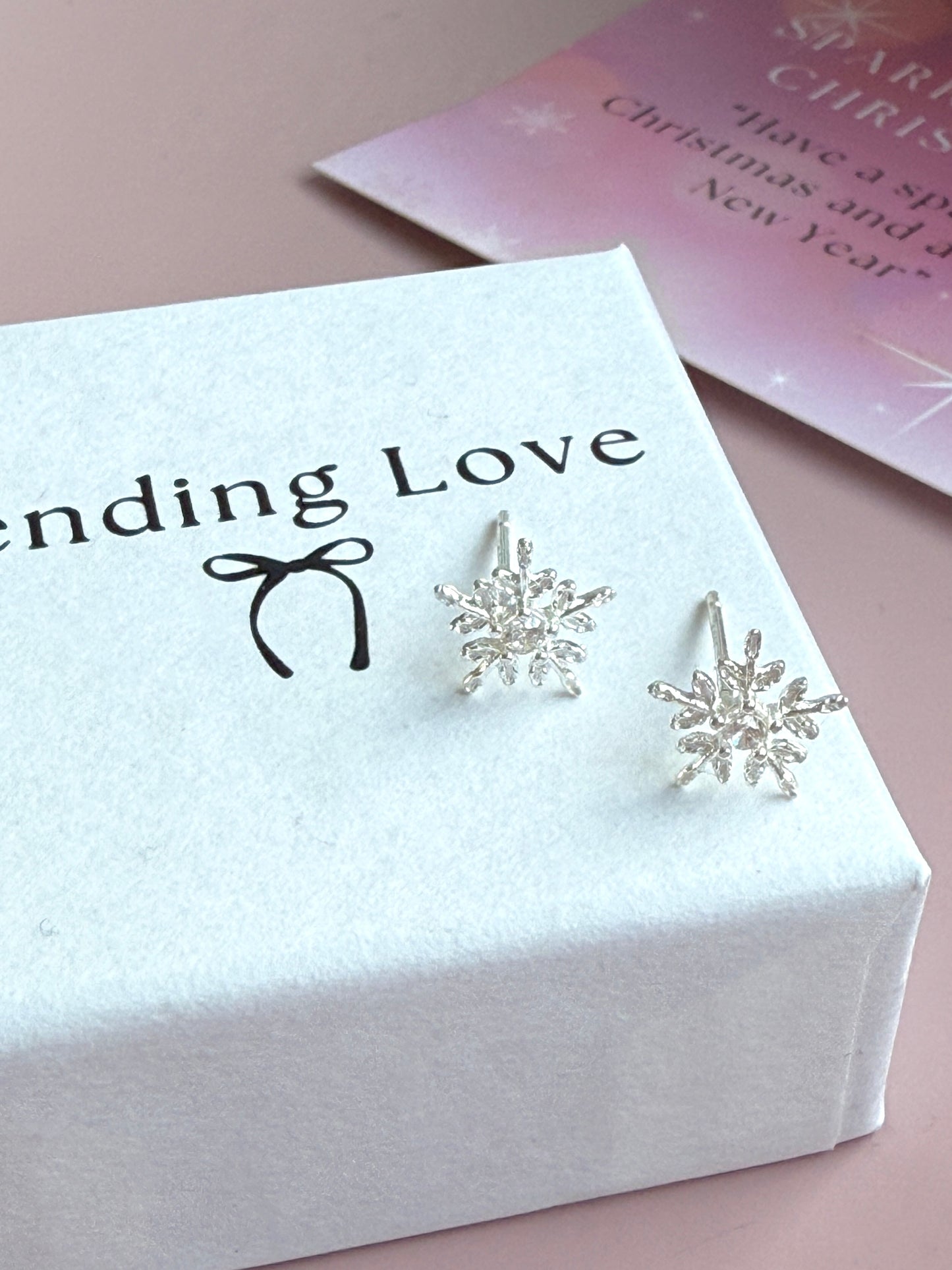 Snowflake Earrings Gift for Christmas - Sterling Silver