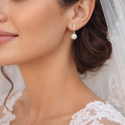 Pearl Bridal earrings | Wedding day jewellery | Sending Love