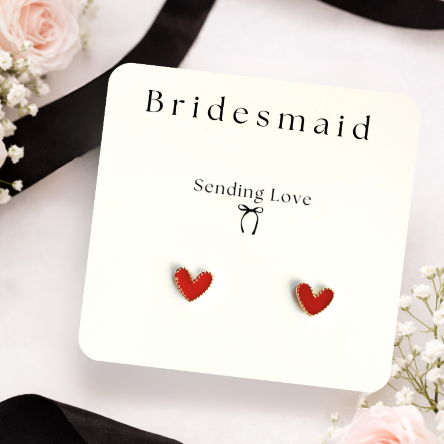 Heart Bridesmaid Earrings | Bridesmaid Proposal | Bridesmaid Box