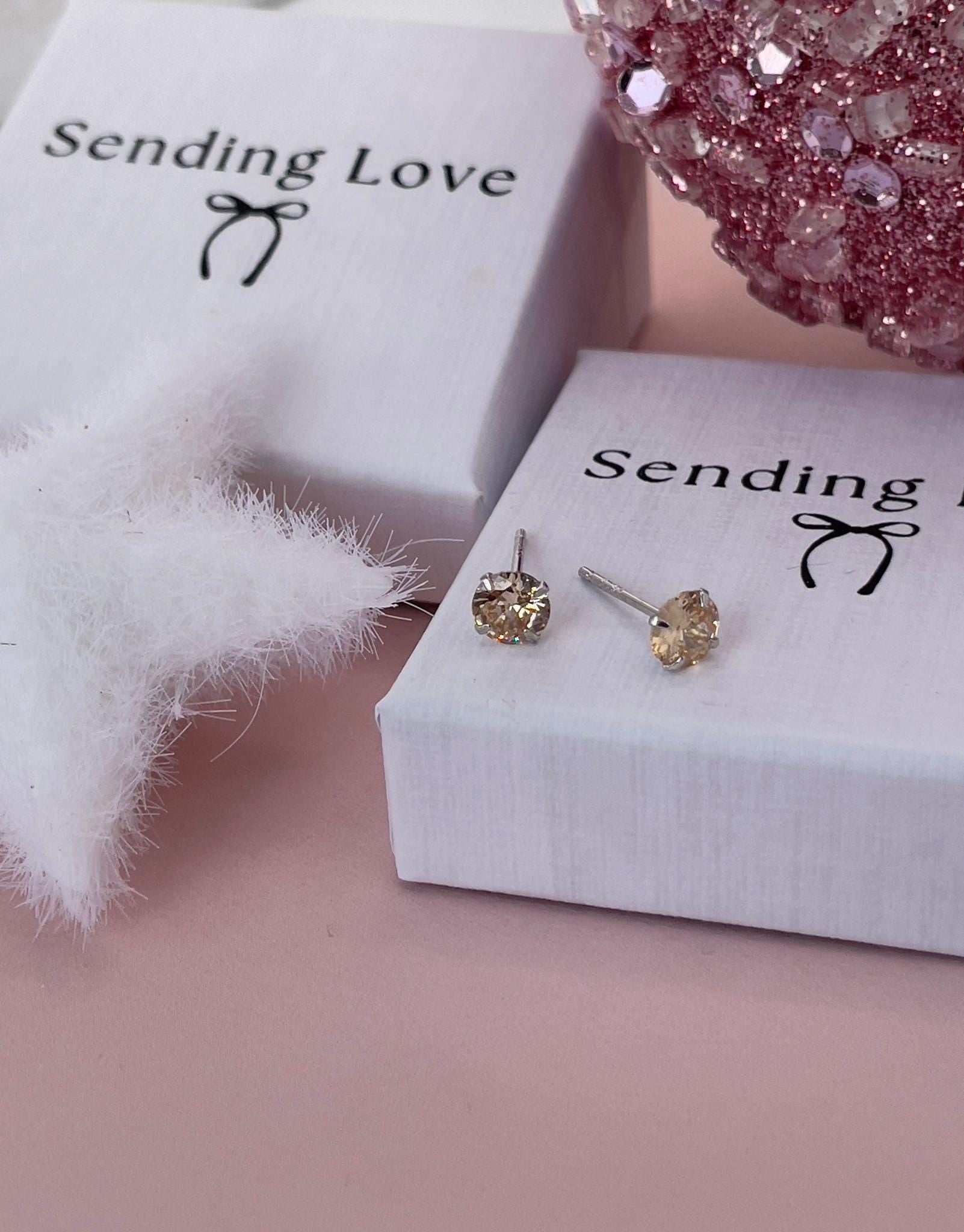 Stud Earrings with sparkling November Birthstone earrings | the perfect Christmas gift for November birthdays | Topaz | Citrine style