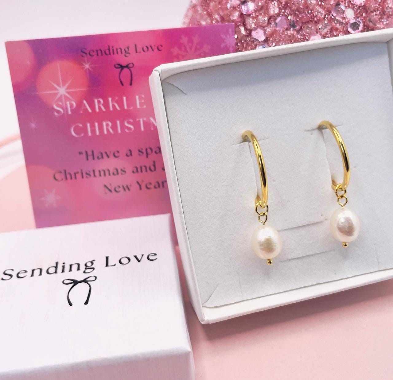 Freshwater Pearl Hoop Earrings | Gold or Silver 925 Silver Hoops | Real Pearl Earrings Under 20 | Bridesmaid Jewellery | Christmas Gift for