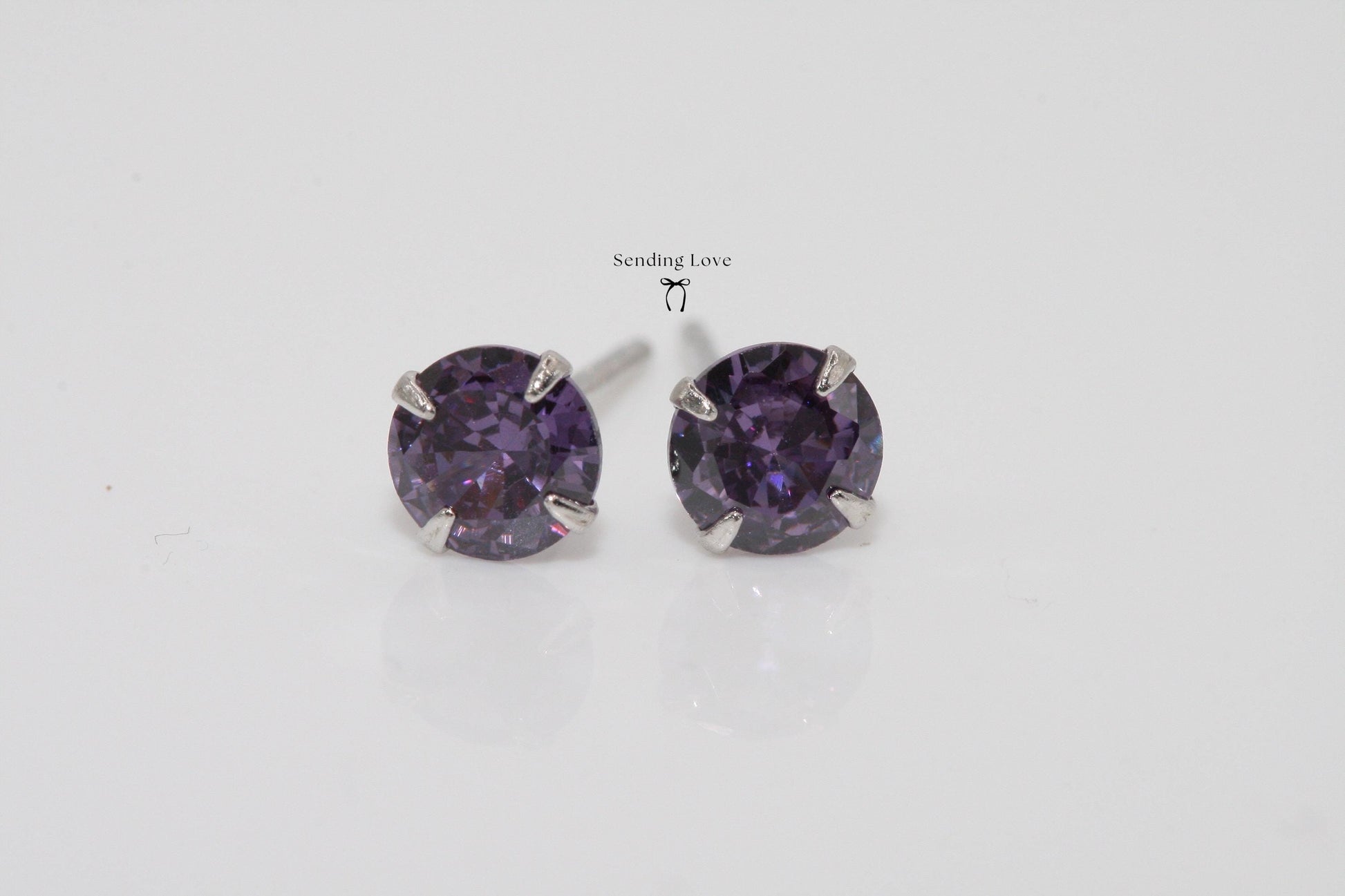 Amethyst Earrings: 925 Silver February Birthstone Gift