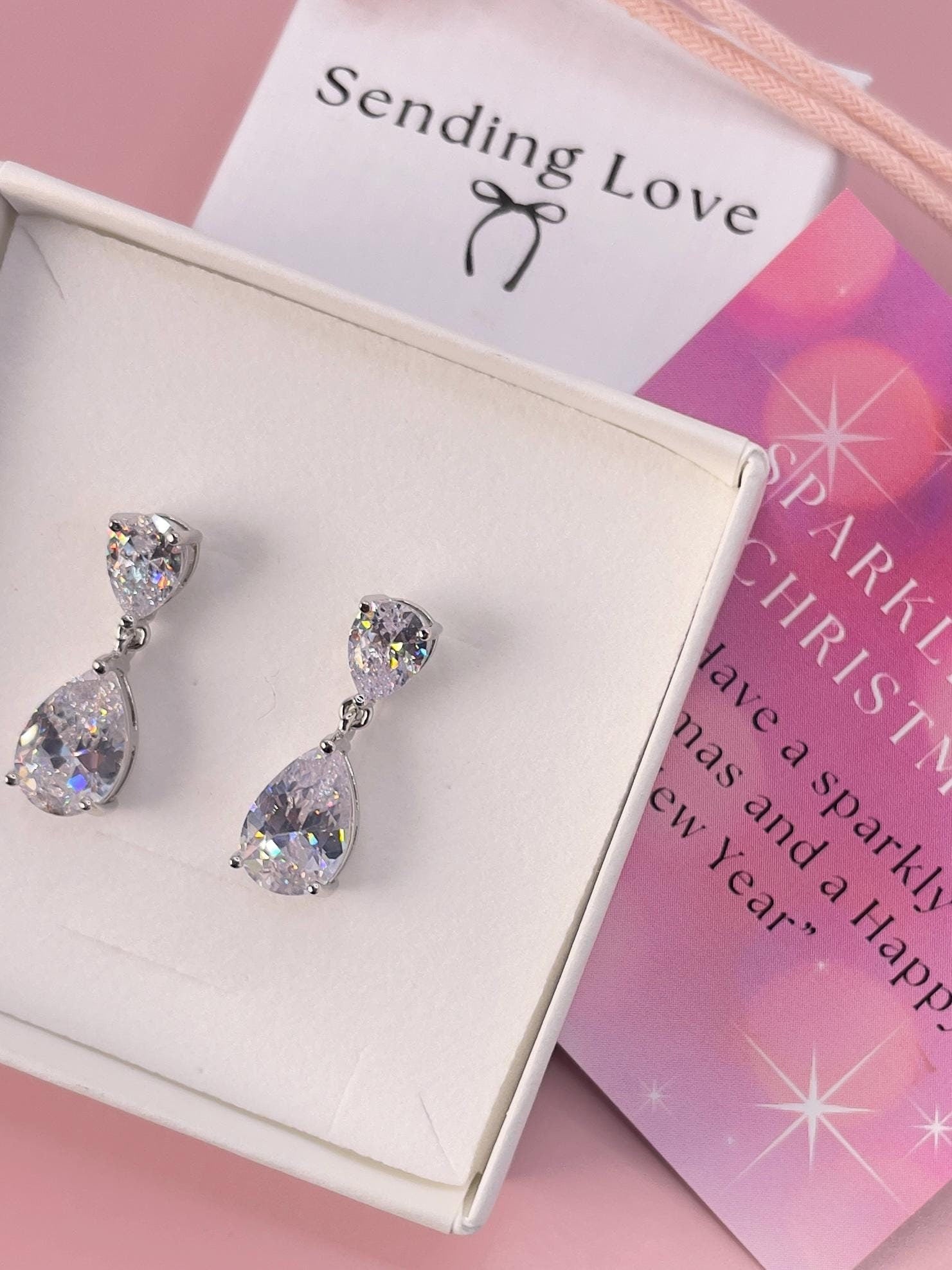 sparkly Christmas earrings for Christmas party and New Year’s party earrings