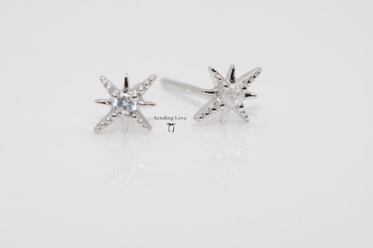 Sterling Silver Star Earrings | Dainty Star Studs | Christmas Stocking Filler Gift | Secret Santa Jewellery | Christmas Gift for Her