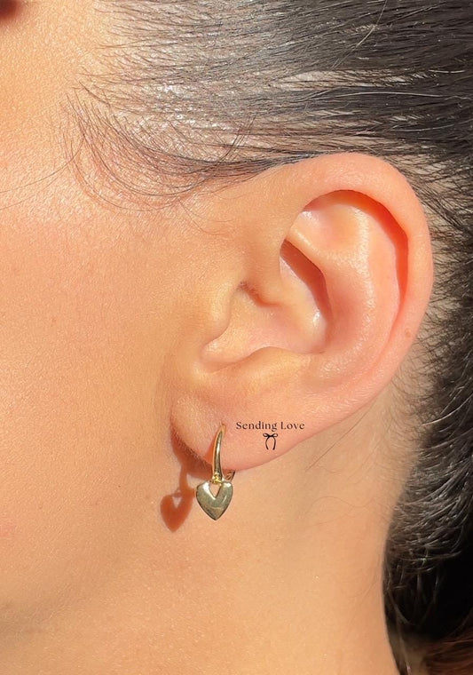 Heart earrings, heart shape earrings gift, 925 silver heart hoops, Bridesmaids gifts, earrings for her, bridesmaid's gift earrings