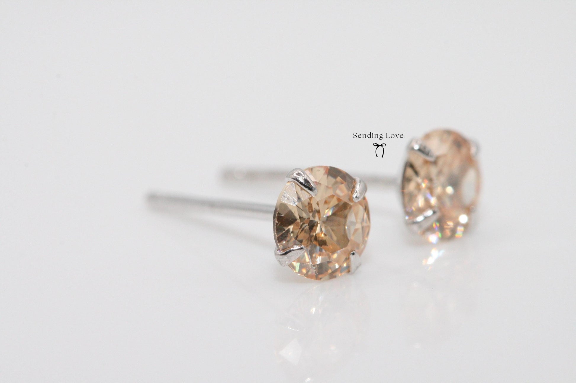 Stud Earrings with sparkling November Birthstone earrings | the perfect Christmas gift for November birthdays | Topaz | Citrine style