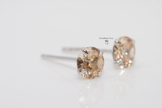 Stud Earrings with sparkling November Birthstone earrings | the perfect Christmas gift for November birthdays | Topaz | Citrine style