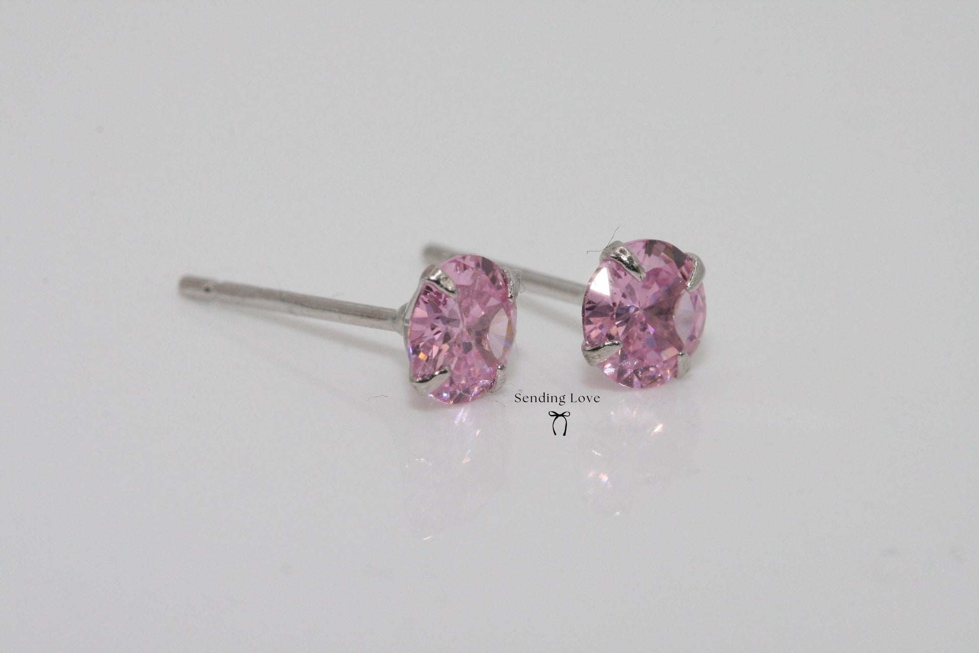 Sterling Silver Bridesmaid Earrings: Cubic Zirconia Studs, Wedding Jewelry