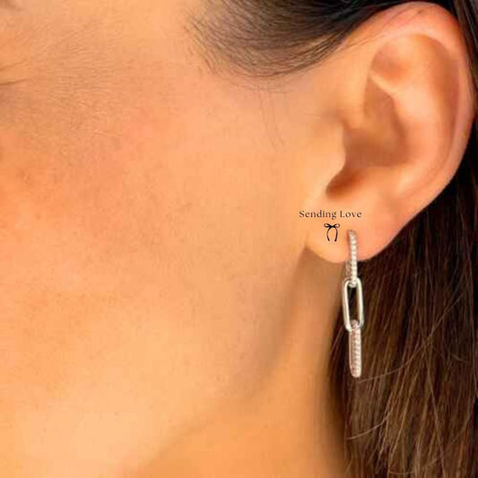 Link chain Earrings | sparkly link chain earrings | Gold and Silver link Earrings | chain earrings | Christmas Gift for Her