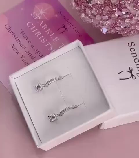 925 Sterling Silver Earrings | Gold Plated Earrings | Diamond Style hoops | Christmas Gift for Her | Stocking Filler Jewellery